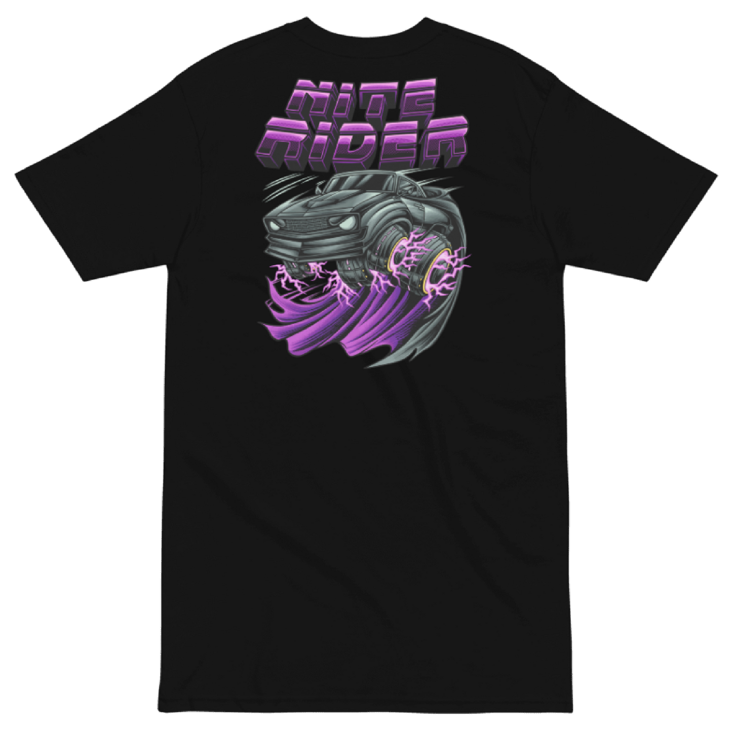 Nite Rider Graphic Tee Black - Comic Book Muscle Car Streetwear