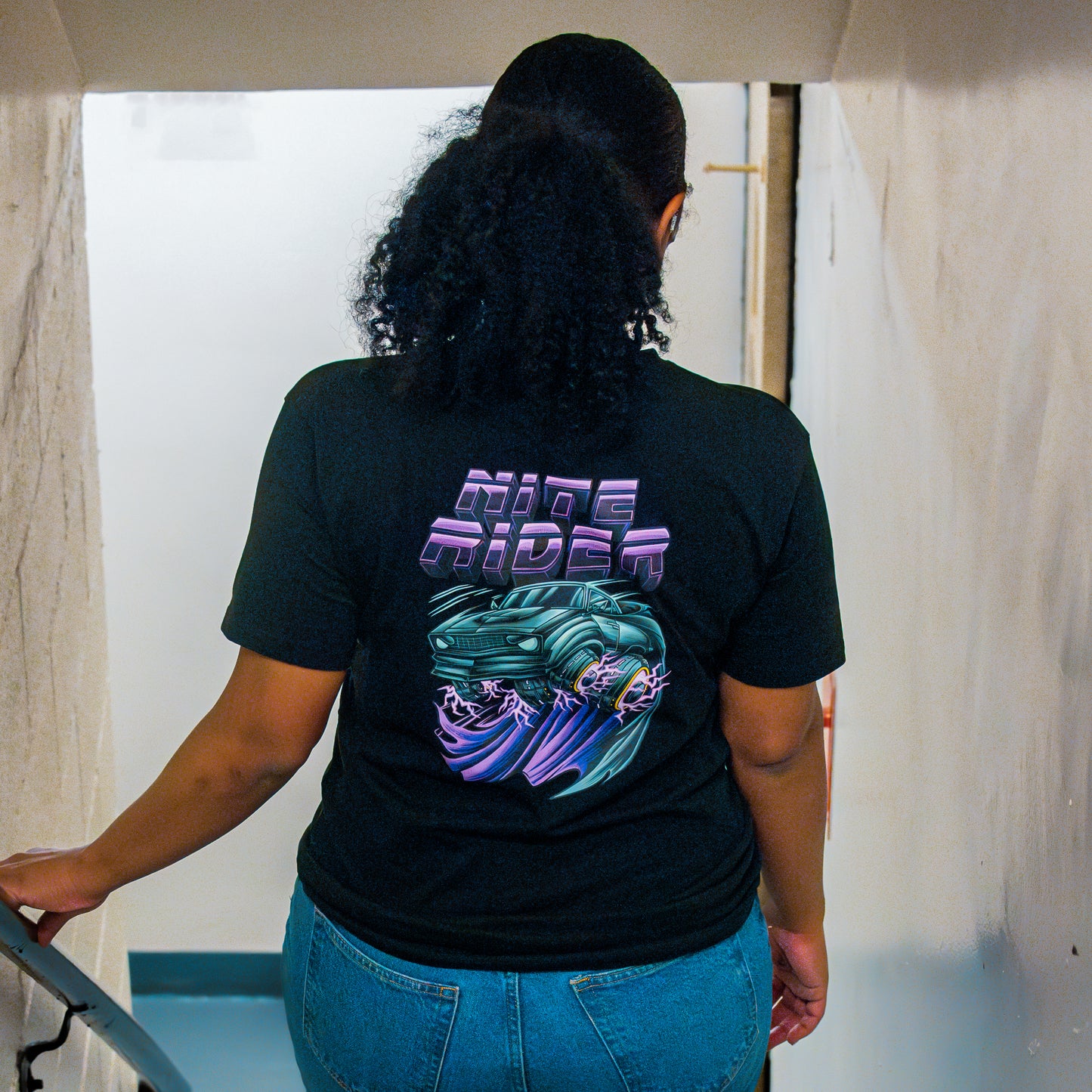 Nite Rider Graphic Tee Black - Comic Book Muscle Car Streetwear