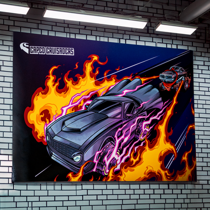 Caped Cruisaders NITE RIDER VS BURNOUT Graphic Poster