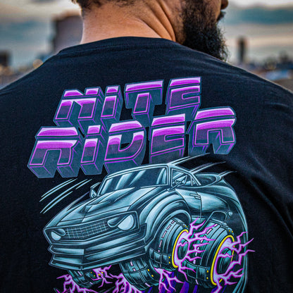 Caped Cruisaders NITE RIDER Graphic Tee Black